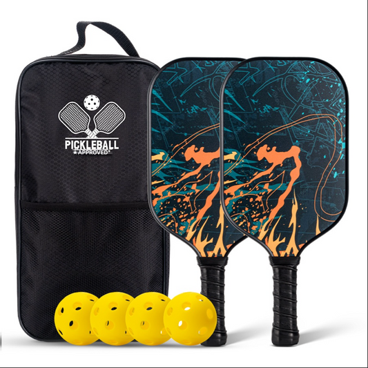 What material is best for pickleball paddles? Xephira abstract design uses premium fiberglass for ultimate control.