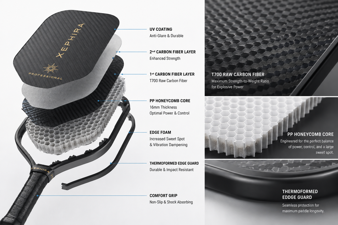 The Science of the Swing: Decoding T700 Carbon Fiber and Honeycomb Tech in Modern Pickleball