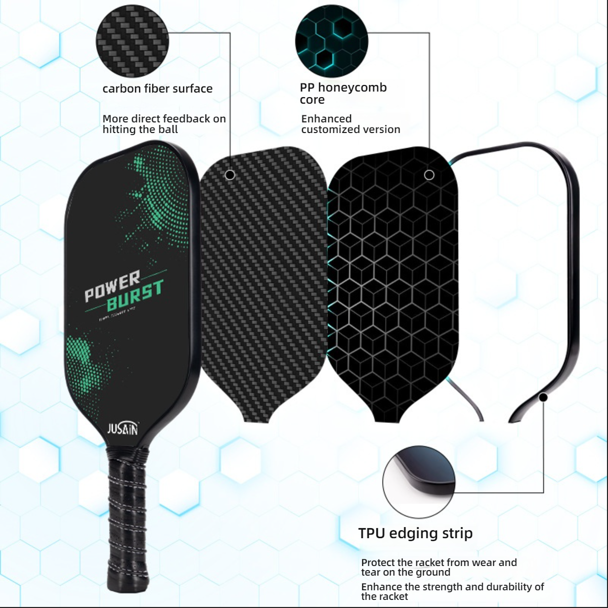 Core structure detail. What is the best paddle for pickleball performance? Carbon surface and PP honeycomb.