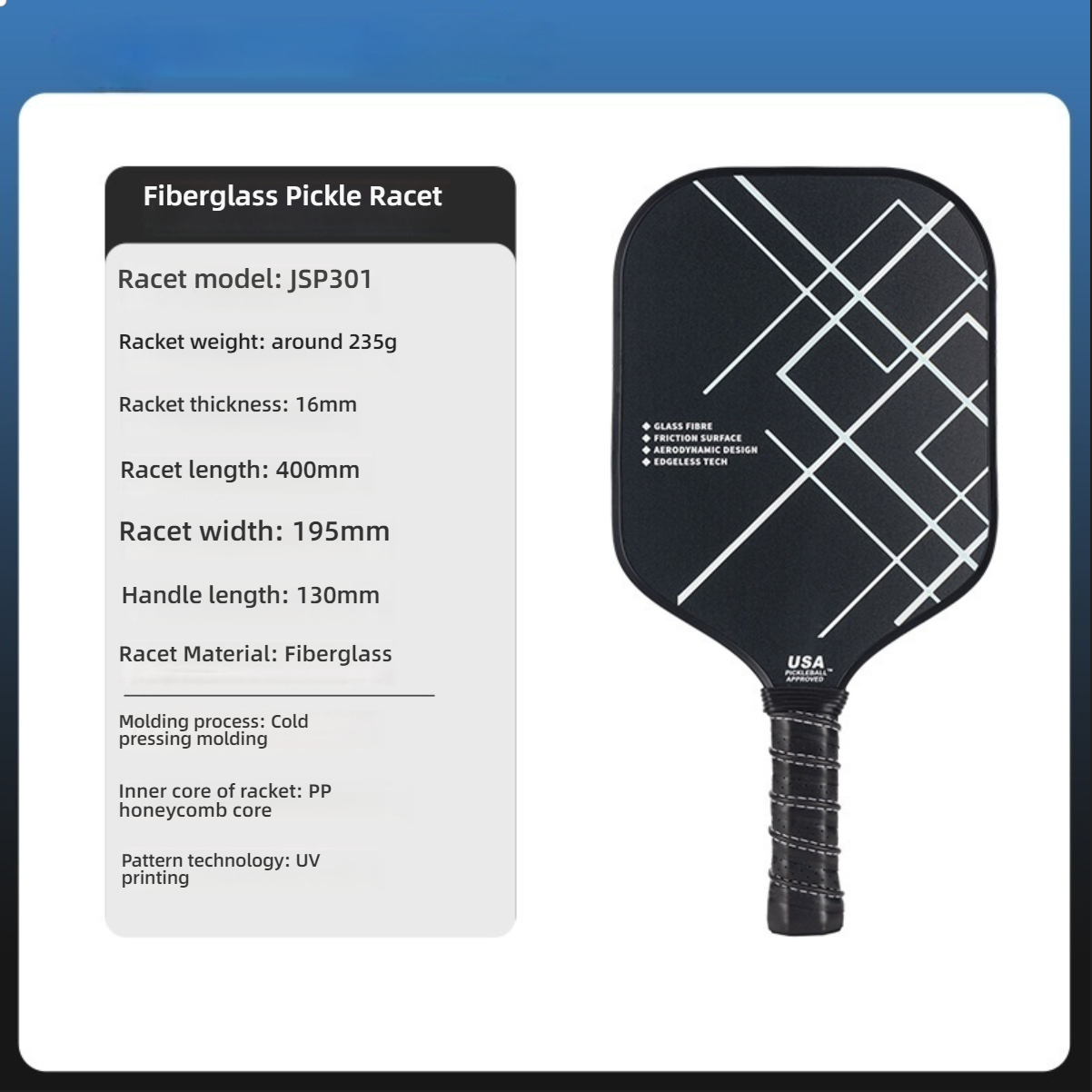 Xephira beginner fiberglass pickleball paddle, black and yellow bee stripe art design, perfect for casual play and family fun.