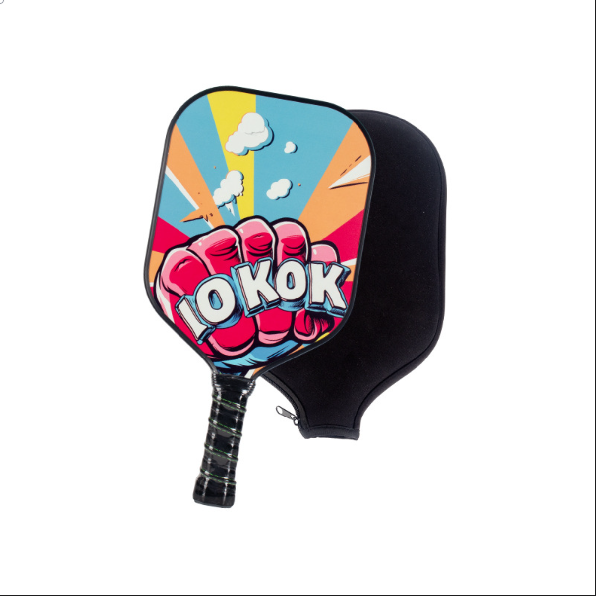 LOKOK cartoon punch style, great for those searching what are good pickleball paddles for families.