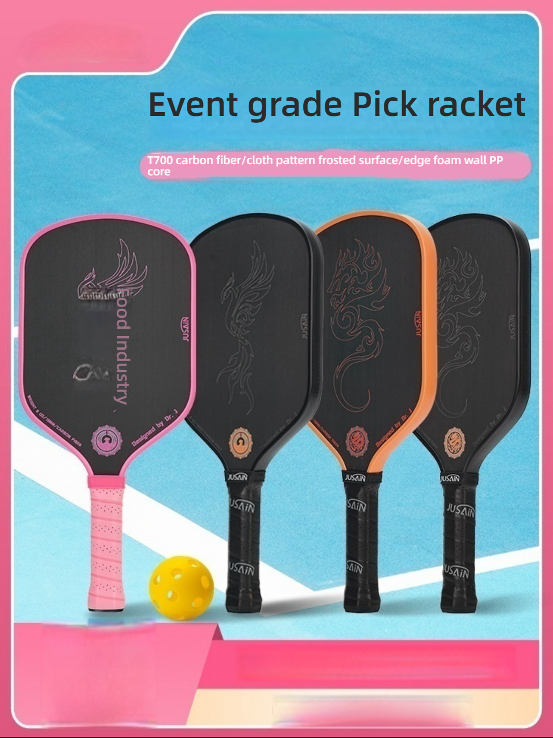 Xephira event-grade collection. Where to buy pickleball paddles? This series features dragon/phoenix themes with PP honeycomb core and edge foam.