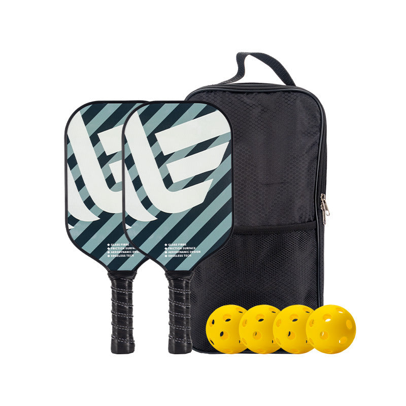[Industrial/Stripe] Grey-blue diagonal stripes. Regarding what are good pickleball paddles, the high-friction surface helps you practice spin shots better.