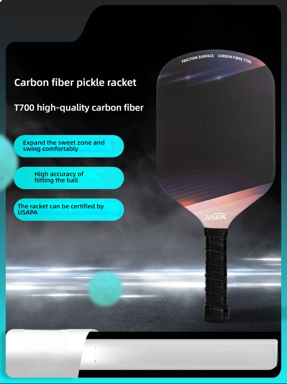 Highlighting Xephira T700 carbon fiber paddle features, including USAPA certification potential. When searching where to buy pickleball paddles, professional-grade fiber is key. It answers what material is best for pickleball paddles by using lightweight, durable carbon.