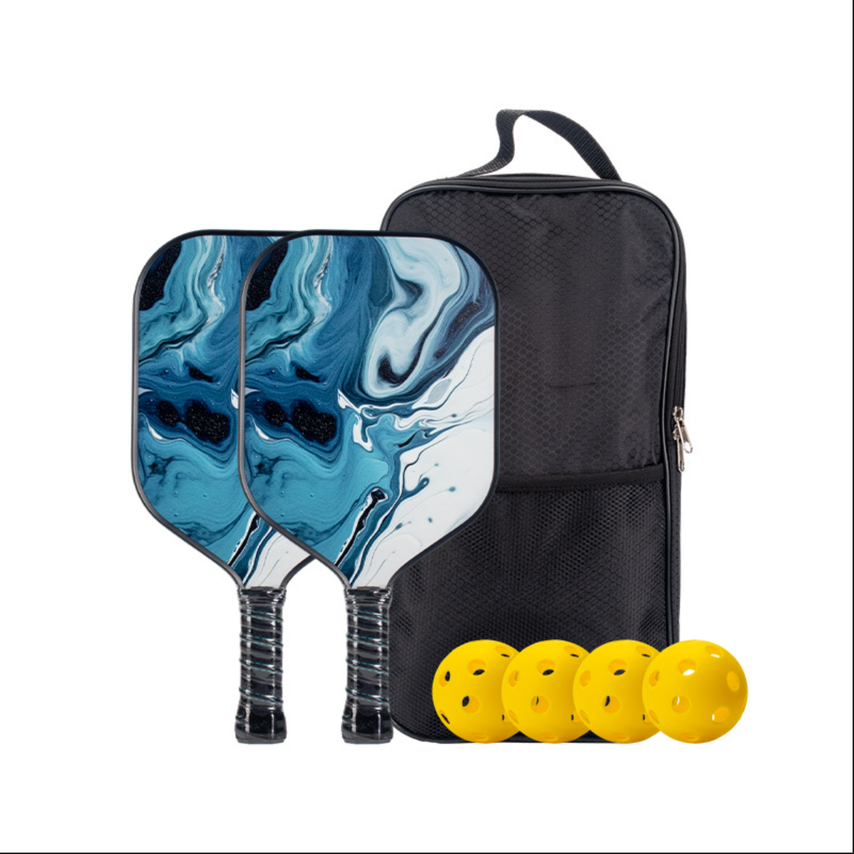 Fluid art design 16mm thick paddle. For those searching where to buy a pickleball paddle, this combines aesthetics with professional control.