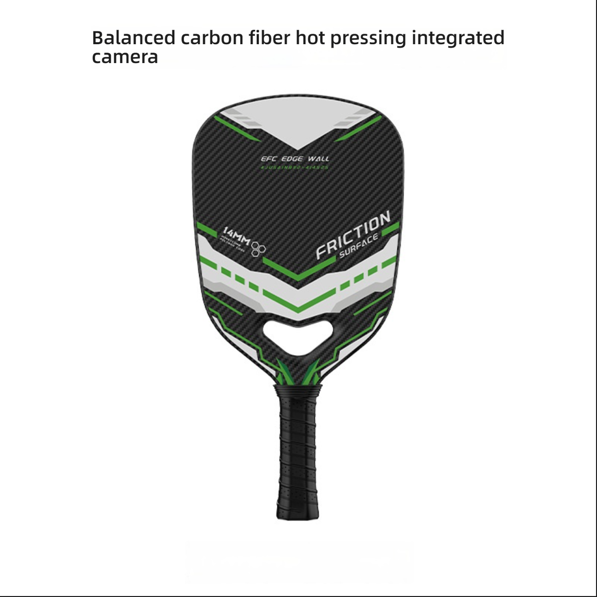 Integrated hot pressing carbon fiber paddle in green. Answering what is a good pickleball paddle for beginners, this model offers a premium friction surface for elite spin control.