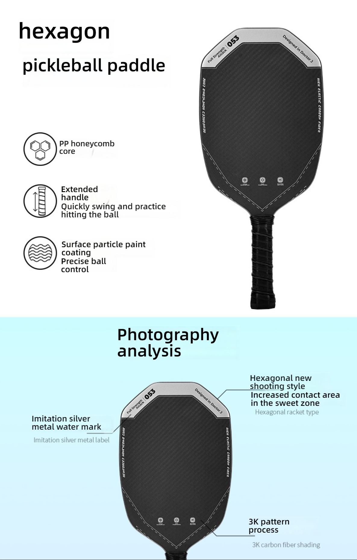 Detail analysis of how the hexagonal frame increases the sweet zone. For how do i choose a pickleball paddle for beginners, a large sweet zone improves forgiveness.