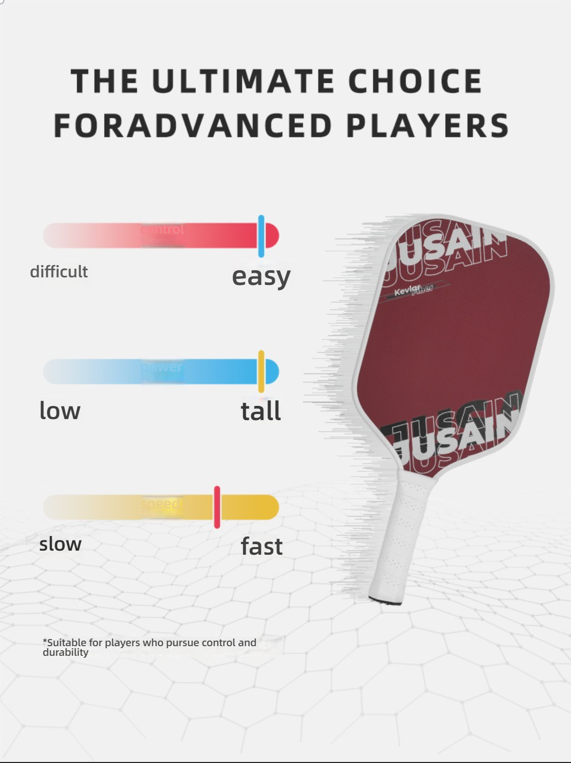 Performance chart showing high power and control; which pickleball paddle is best for me as an advanced player.