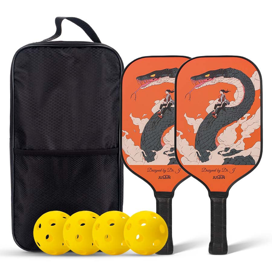 [Creative/Myth] Snake rider girl on orange background. what is the best pickleball paddle for beginners? This paddle offers a large sweet spot for forgiveness.