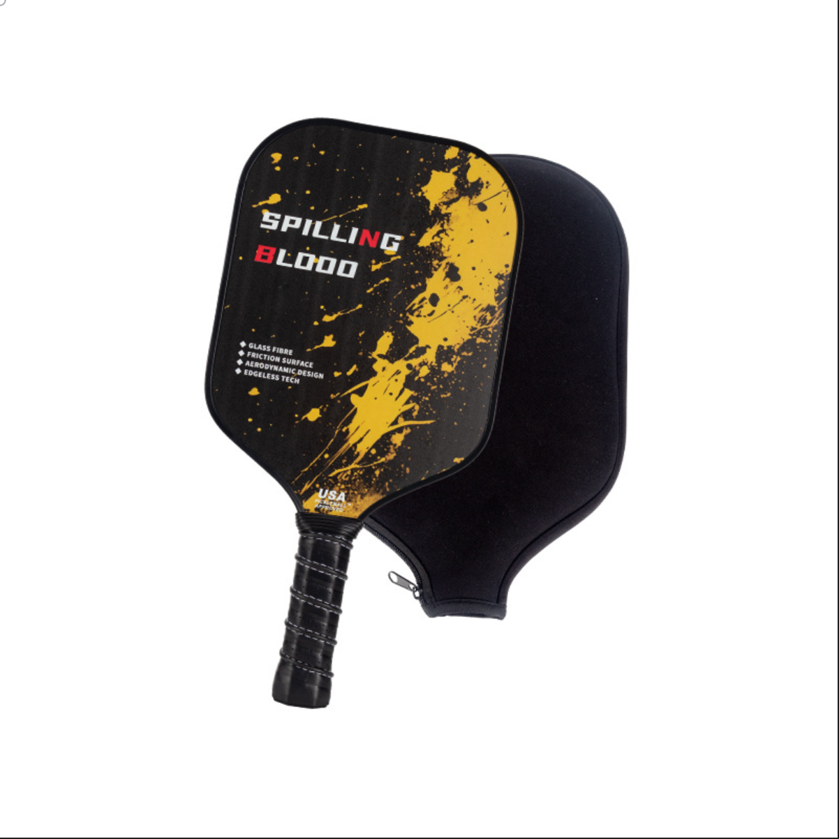 Cool "Spilling Blood" design with friction surface, among the what is the best pickleball paddle options.