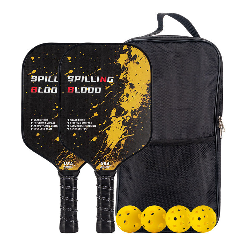 [Cool/Competitive] Yellow and black splash style. For players asking what is the best pickleball paddle, this durable paddle offers great control.
