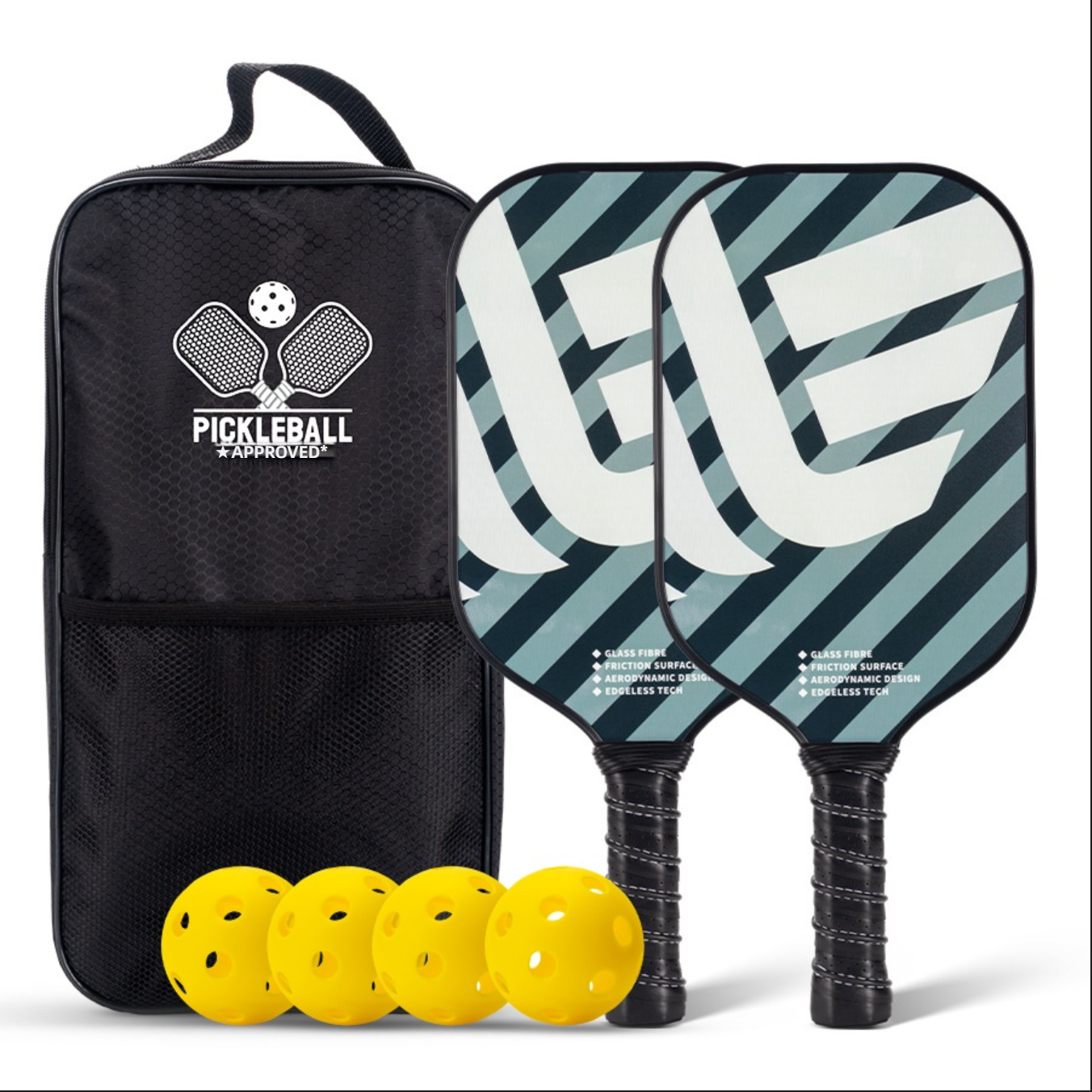 Where to buy pickleball paddles? Xephira blue-grey stripe set is the answer for how do i choose a pickleball paddle for beginners.