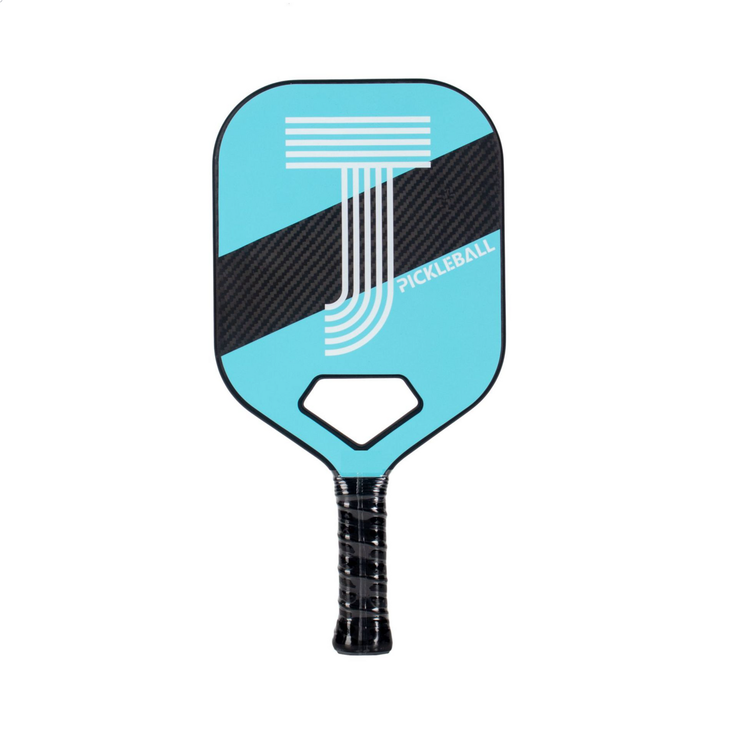 20mm cyan and black striped professional paddle, helping you decide which pickleball paddle to buy.