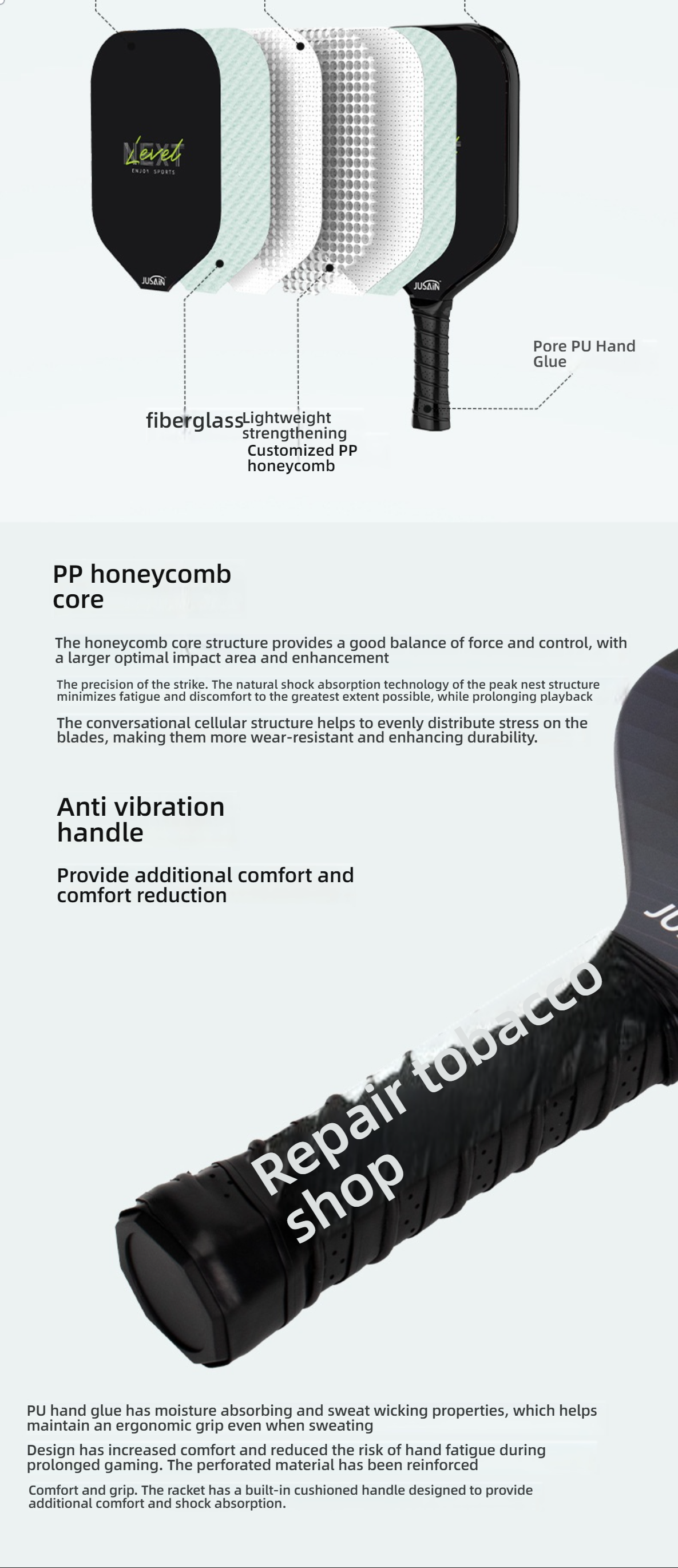 Structural teardown showing PP honeycomb core, explaining what makes a pickleball paddle good.
