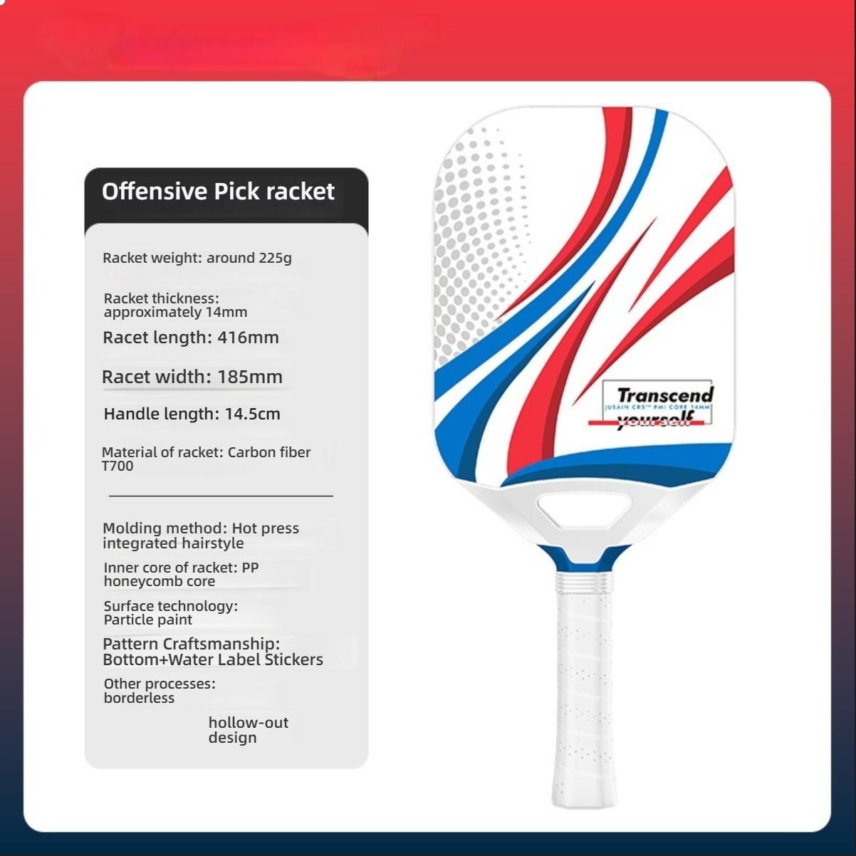 Transcend series, what is the best paddle for pickleball for control.