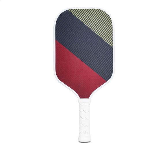 Tri-color aramid fiber splicing paddle; where to get pickleball paddles with unique cloth pattern frosted finish.