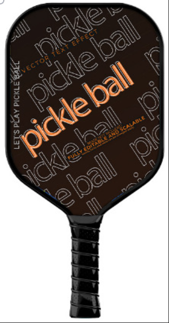 EN: Where to get pickleball paddles with modern style. USP: Creative typography art.