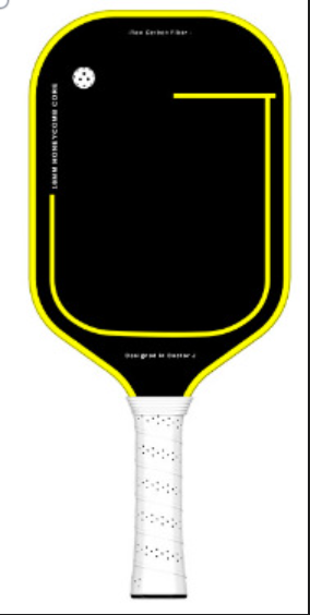 EN: Good pickleball paddle for beginners. USP: High-visibility yellow line accent.