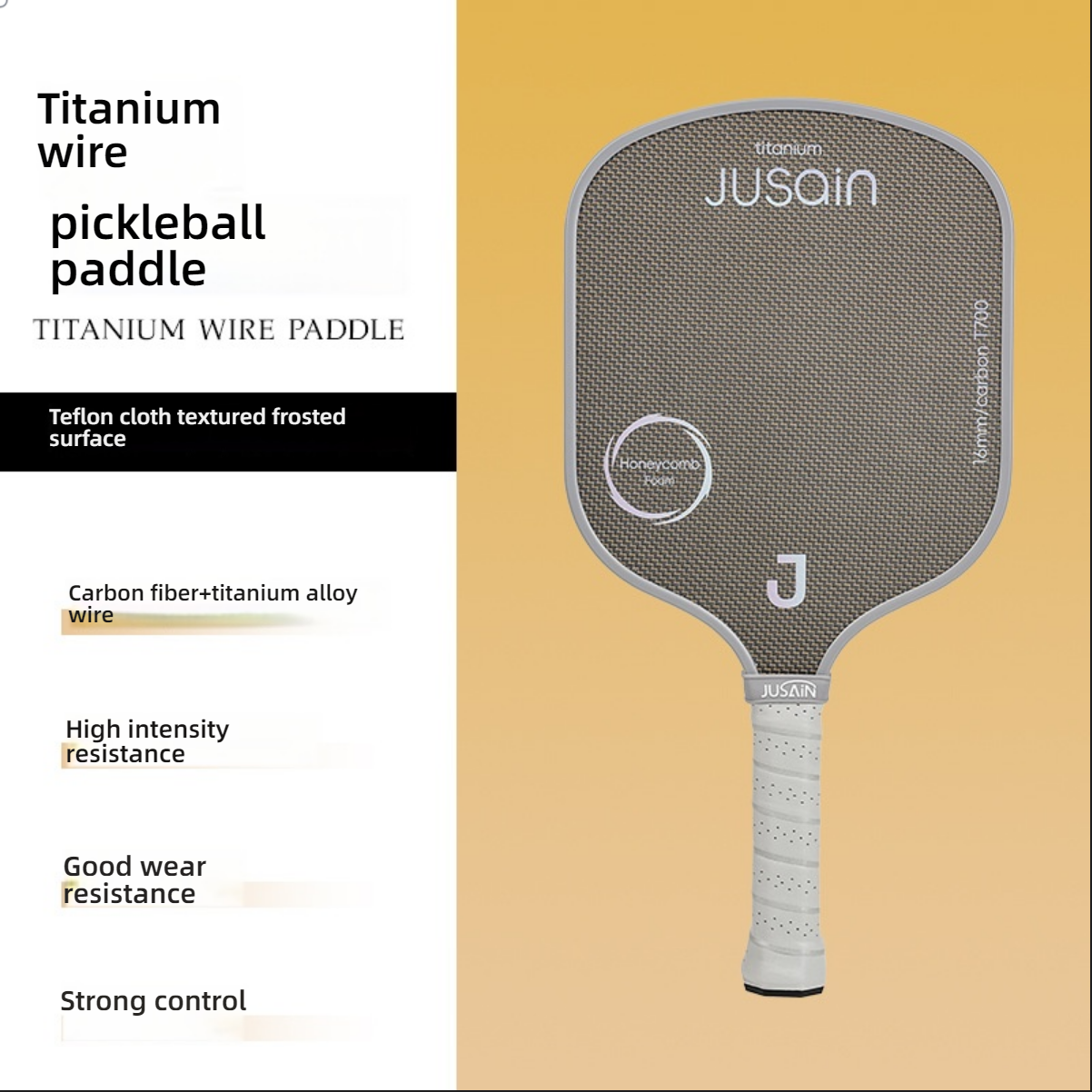 Detailed view of the Teflon cloth textured surface, explaining what material is best for pickleball paddles to achieve strong control and wear resistance.