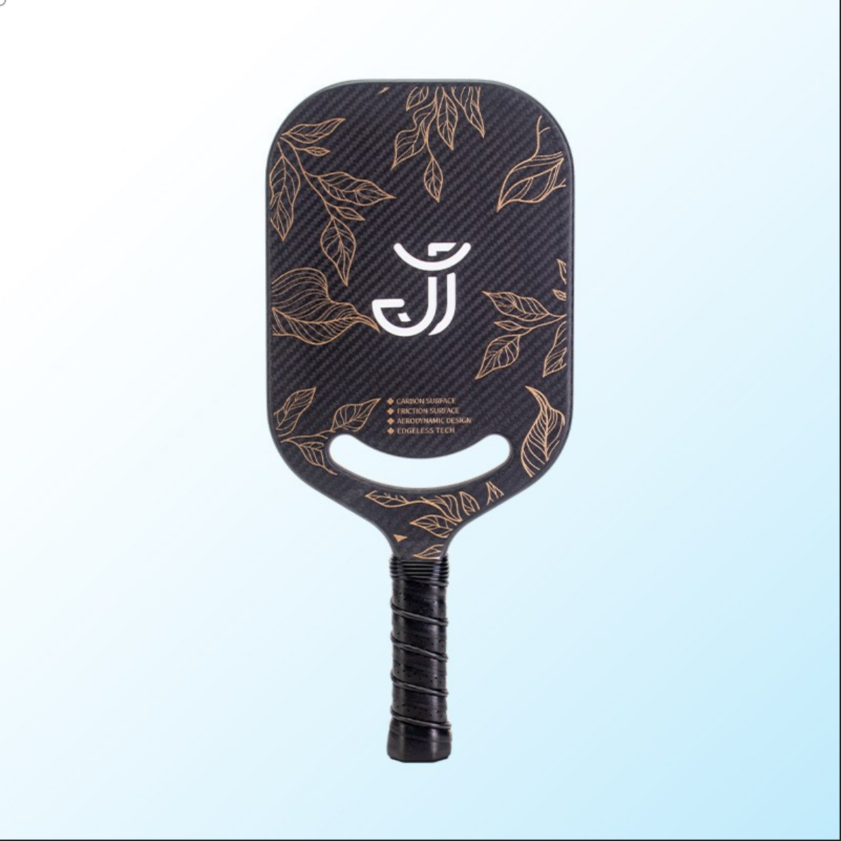 Carbon surface paddle with elegant floral design. What is the best pickleball paddle for style and performance. Edgeless tech included.