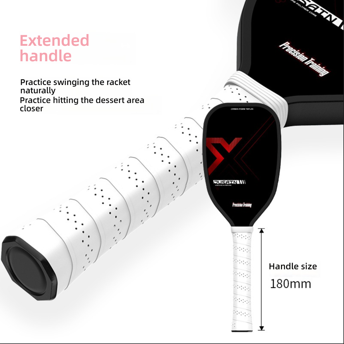Xephira 180mm extended handle size chart, demonstrating "how to hold a pickleball paddle" for players learning "how do i choose a pickleball paddle for beginners."