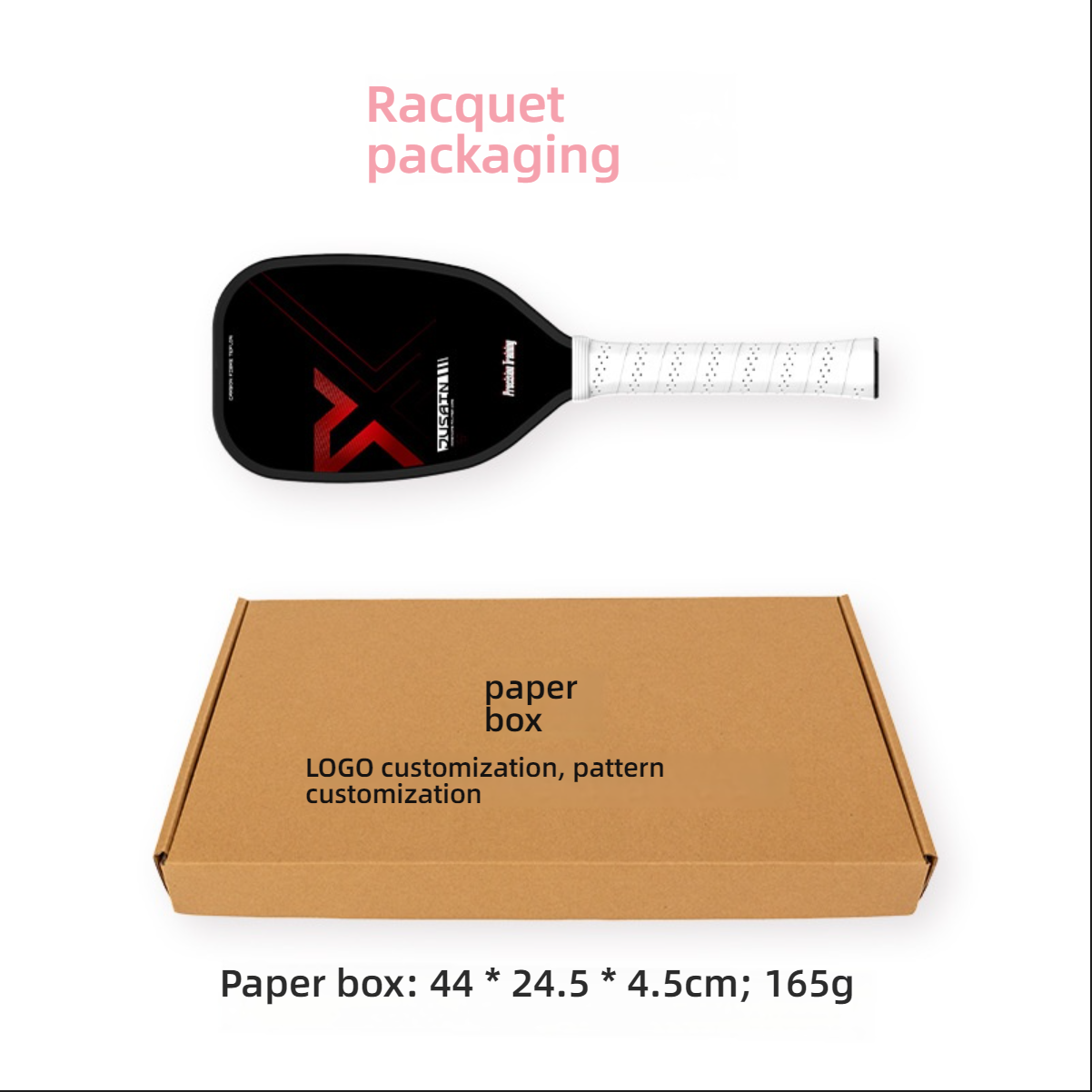 Xephira pickleball paddle premium packaging with customizable logo. For those searching for "where to buy a pickleball paddle," this offers a professional gift-ready option.