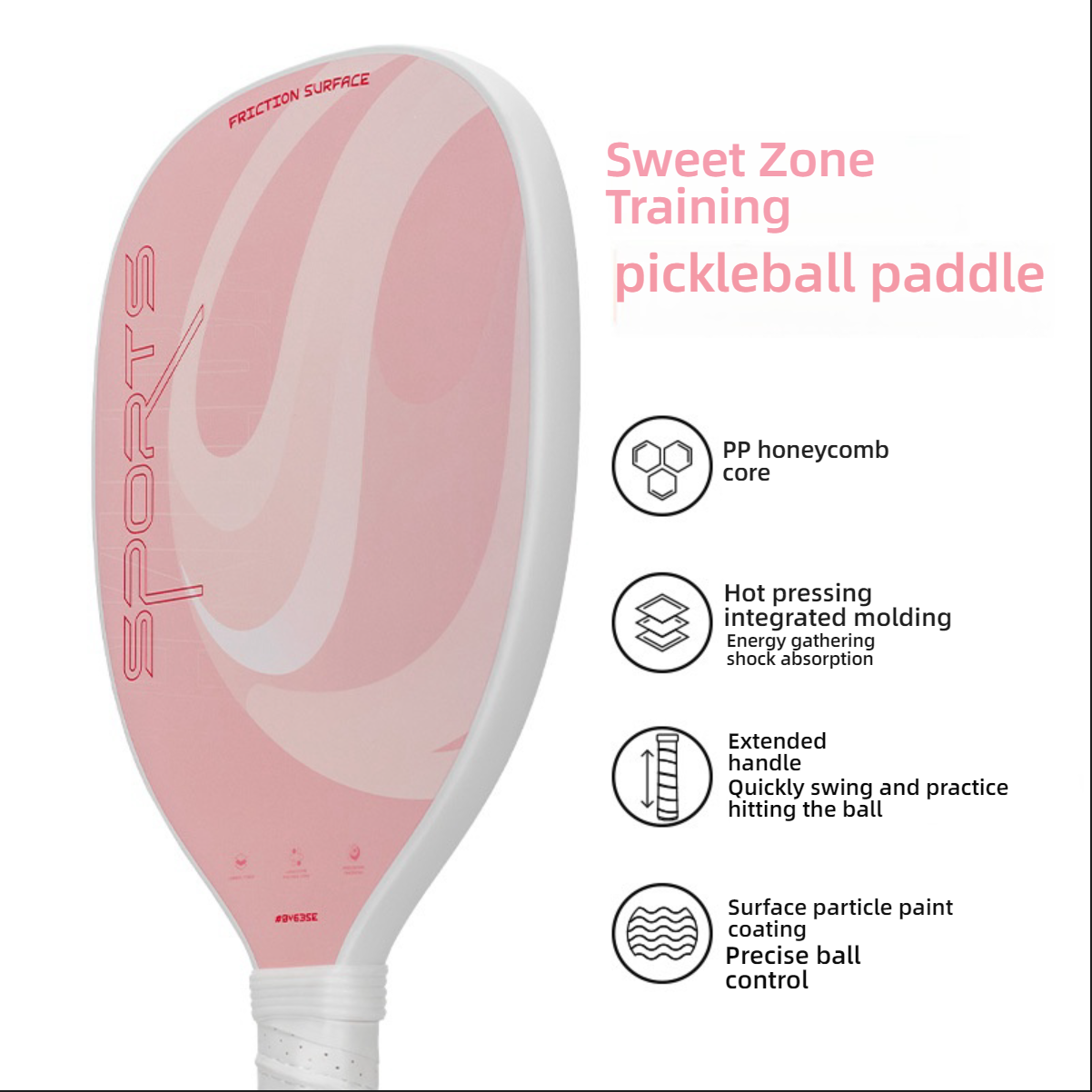 Infographic of Xephira paddle featuring PP honeycomb core. This explains what makes a pickleball paddle good for shock absorption. A top choice when deciding which pickleball paddle to buy for training.