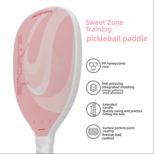 Infographic of Xephira paddle featuring PP honeycomb core. This explains what makes a pickleball paddle good for shock absorption. A top choice when deciding which pickleball paddle to buy for training.