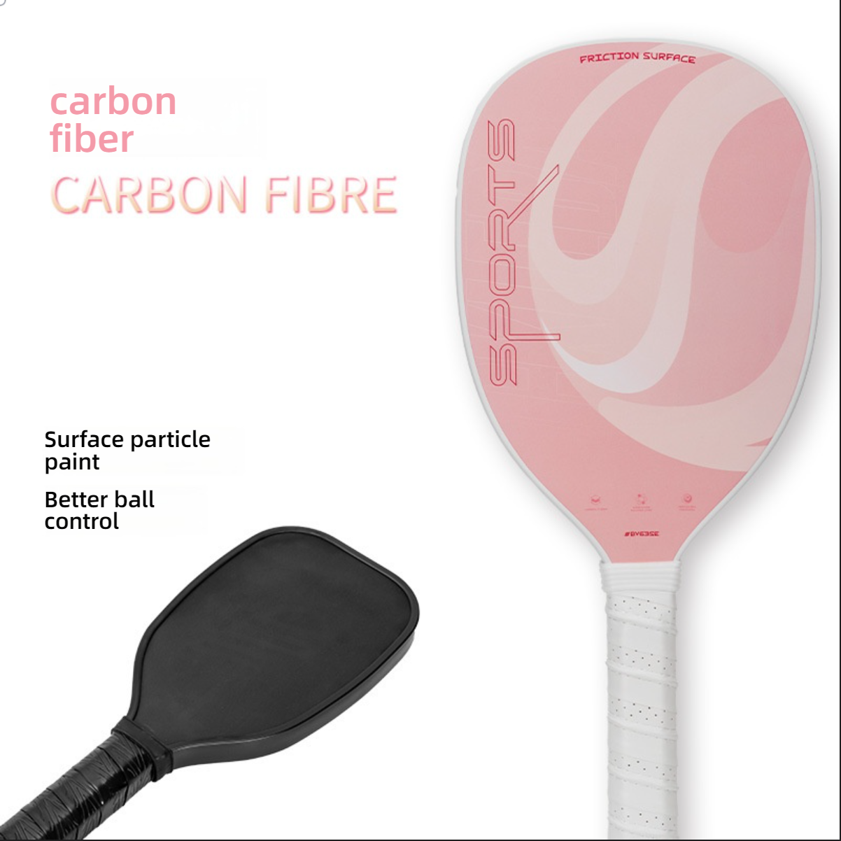 Close-up of carbon fiber friction surface. If you want to know what is the best paddle for pickleball spin, this matte surface is what is the best pickleball paddle for control.