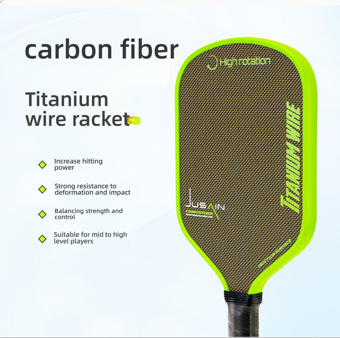 Balancing strength and control, this carbon fiber titanium wire racket answers which pickleball paddle is best for me for mid-to-high level play.
