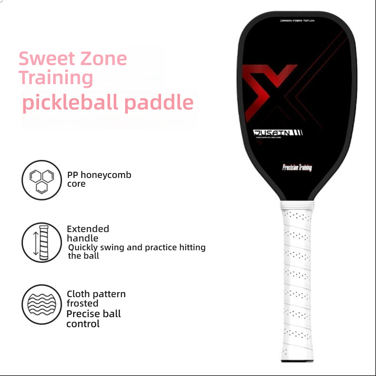 Xephira sweet zone training pickleball paddle with PP honeycomb core and extended handle, a perfect choice for beginners asking "what is a good pickleball paddle for beginners."
