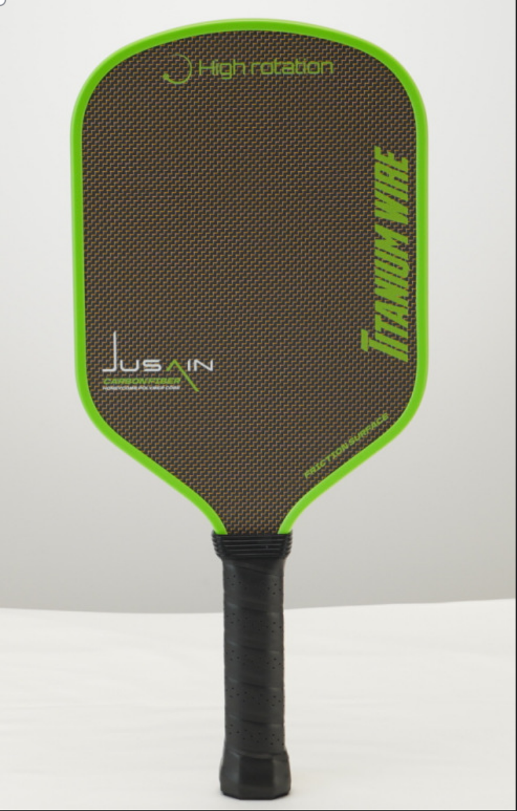 Xephira carbon fiber titanium wire paddle with high rotation design, showing what is a good pickleball paddle for high-intensity competitive players.